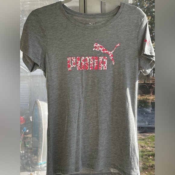 Puma szS Ladies Grey T-Shirt with Silver & Pink Logo on front - Picture 3 of 10